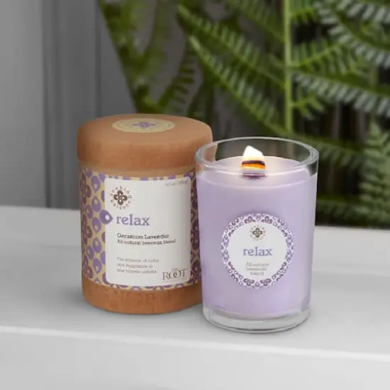 Root Candles Seeking Balance&reg; Relax: Geranium Lavender Jar Candle {3}