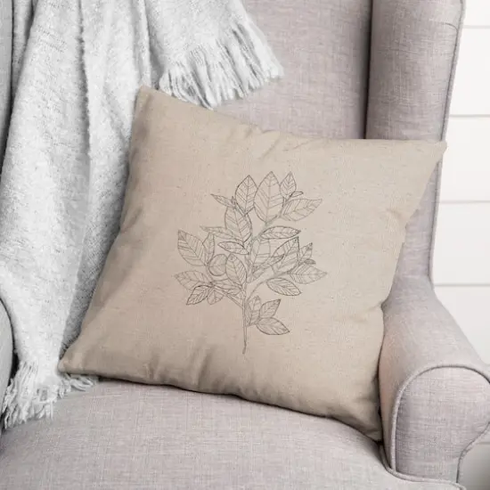 Sketched Leaf Bundle Throw Pillow {3}