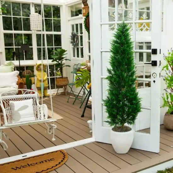 5ft. UV Resistant Artificial Cypress Tower Tree (Indoor/Outdoor) {8}