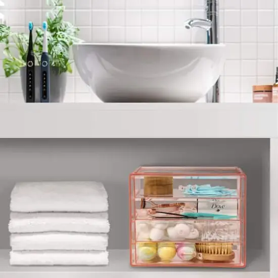 Sorbus 4-Drawer Makeup & Jewelry Storage Case Pink {3}