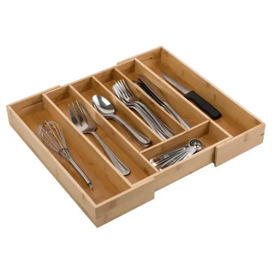 Honey Can Do Expandable Medium Bamboo Silverware Drawer Organizer {5}