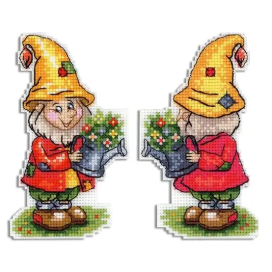 MP Studia Garden Gnome Plastic Canvas Counted Cross Stitch Kit {4}