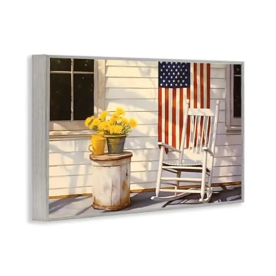 Stupell Industries Americana Deco Scene Framed Giclee Art Gray {4}