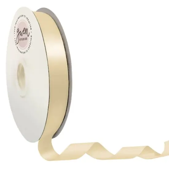 Gwen Studios Double Faced Satin Ribbon Ivory {1}