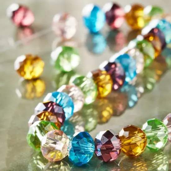 Multicolor Faceted Glass Rondelle Beads, 8mm by Bead Landing™ {3}