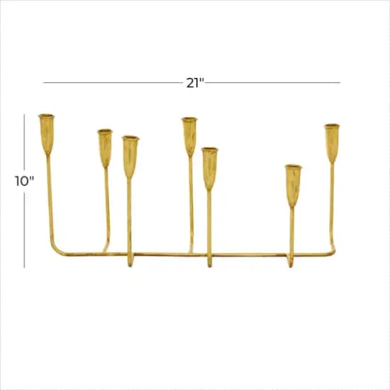 CosmoLiving by Cosmopolitan 10'' Gold Iron Contemporary Candlesticks Holder {5}