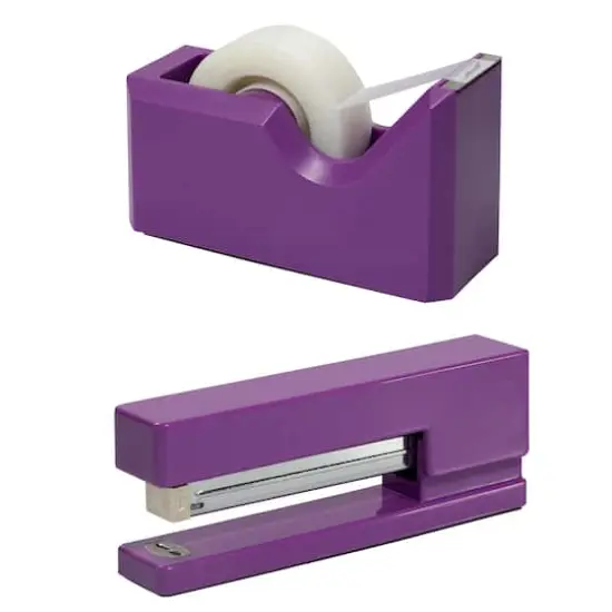 JAM Paper Stapler & Tape Dispenser Set Purple {1}