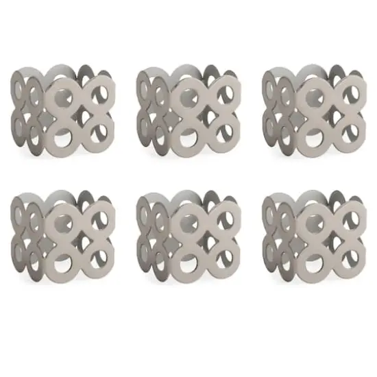 DII&reg; Silver Square Die Cut Napkin Rings, 6ct. {1}