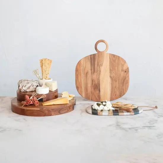 Hello Honey&reg; 15.5" Natural Acacia Wood Kitchen Pedestal {4}