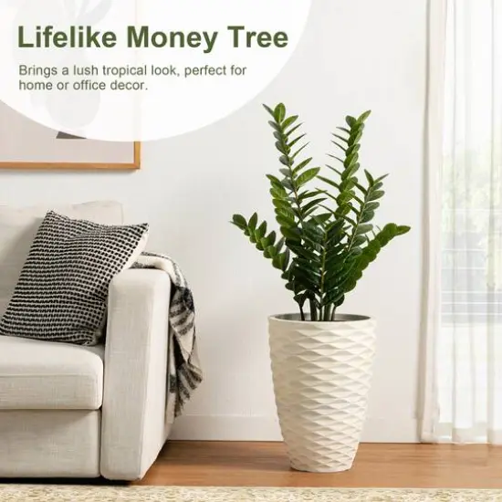 Glitzhome&reg; 2.75ft. Faux Money Tree in Pot {5}