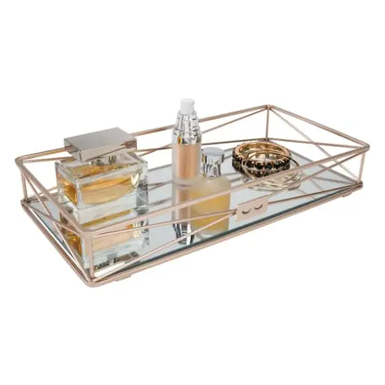Home Details 14" Rose Gold Gorgeous Vanity Tray {3}