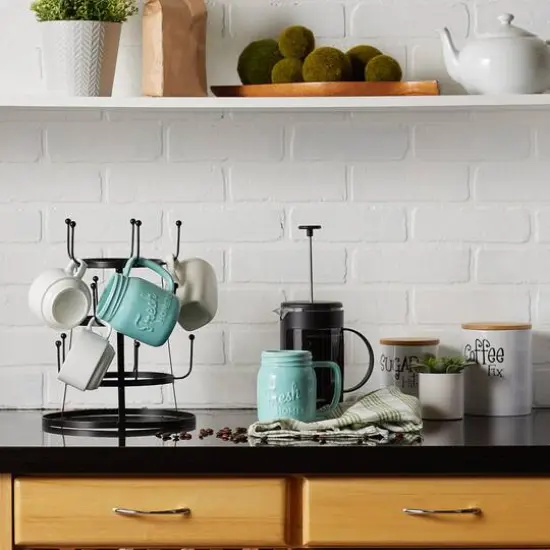 DII&reg; Aqua Mason Jar Ceramic Mugs, 2ct. {5}