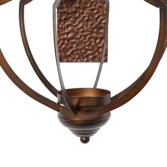 Bronze Iron Rustic Candle Wall Sconce, 25" x 13" x 12" {5}