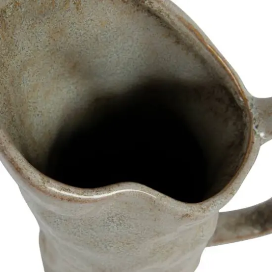 Hello Honey® 12oz. Green Reactive Glaze Organic Shaped Stoneware Pitcher {11}