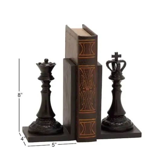 8" Black Chess Bookends, 2ct. {5}