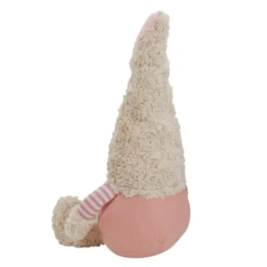 18" Pink Striped Sitting Spring Plush Gnome Figure {6}
