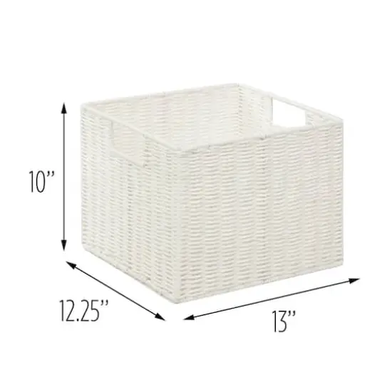 Honey Can Do White Parchment Cord Storage Basket {4}