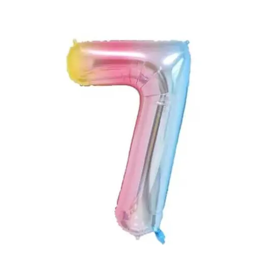 Wizardi 32" Rainbow Gradient Number Foil Balloon 7 {1}
