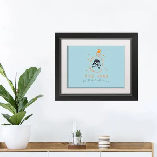 Poison Skull Black Framed Print Wall Art {4}