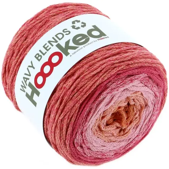 Hoooked Wavy Blends Recycled Cotton Yarn Iced Pink {3}