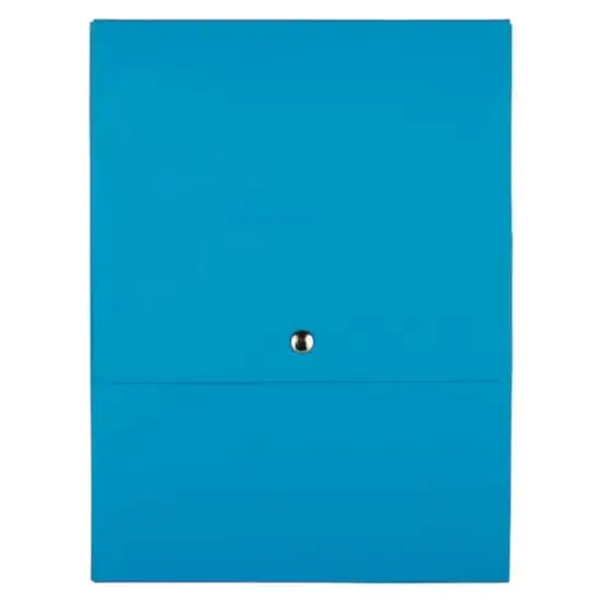JAM Paper Vertical Kraft Snap Closure Portfolio Blue {1}
