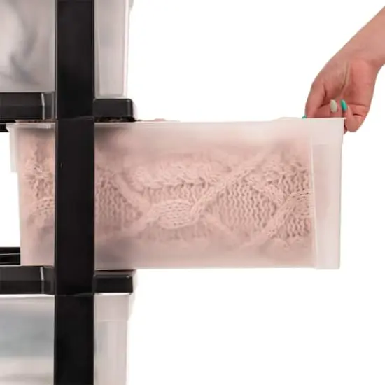 IRIS&reg; 30.5" Black & Clear 4-Drawer Chest {4}