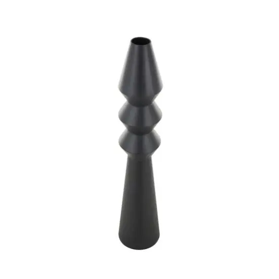 32.5" Black Metal Art Deco Fluted Decorative Vase {9}