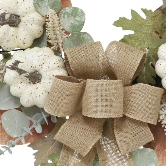 25" Eucalyptus & Pumpkin Floral Wreath by Ashland® {3}