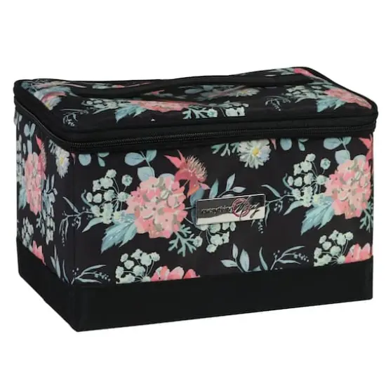 Everything Mary Black Floral Collapsible Sewing Kit Organizer Box {1}
