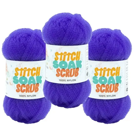 3 Pack Lion Brand&reg; Stitch Soak Scrub Yarn Sapphire {1}