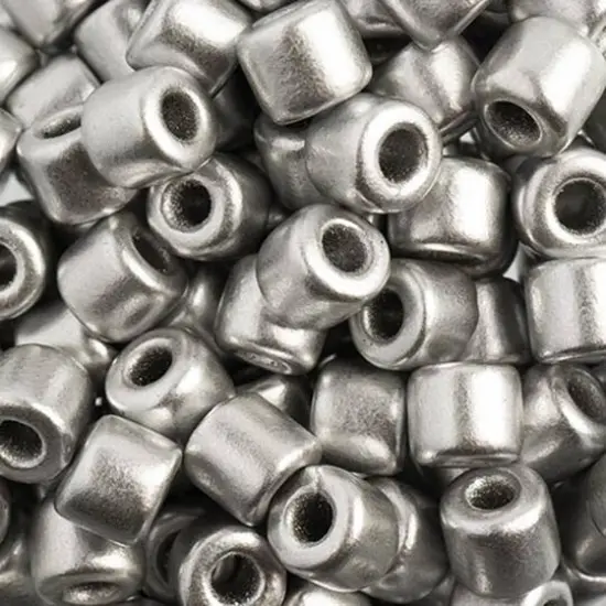 PRECIOSA Rola&trade; Opaque Czech Glass Seed Beads, 7.7mm Silver {1}