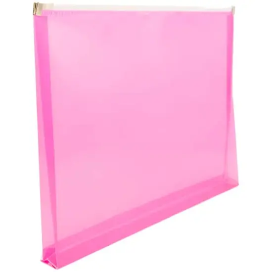 JAM Paper 9.75" x 13" Zip Closure Letter Booklet Plastic Envelopes, 12ct. Hot Pink {4}