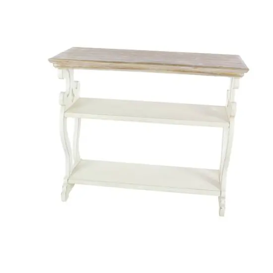 White Farmhouse Wood Console Table, 32" x 38" {4}