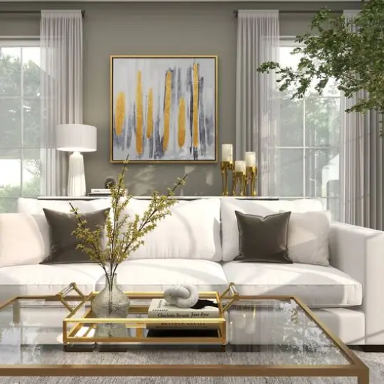 CosmoLiving by Cosmopolitan Gold Aluminum Pillar Candle Holder with Dripping Melting Designed Legs Set {17}