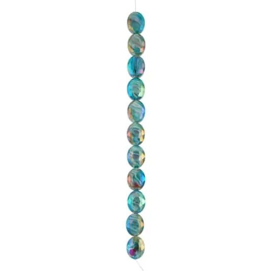 Aqua Faceted Glass Oval Beads, 15.5mm by Bead Landing&trade; {4}