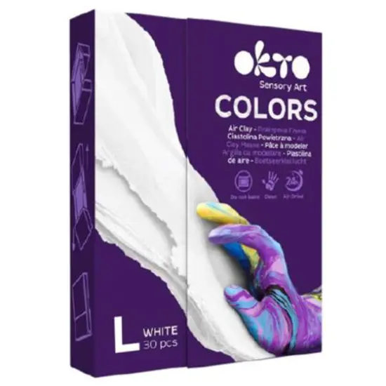 OKTO Sensory Art 30-Piece White Air Clay Set {1}