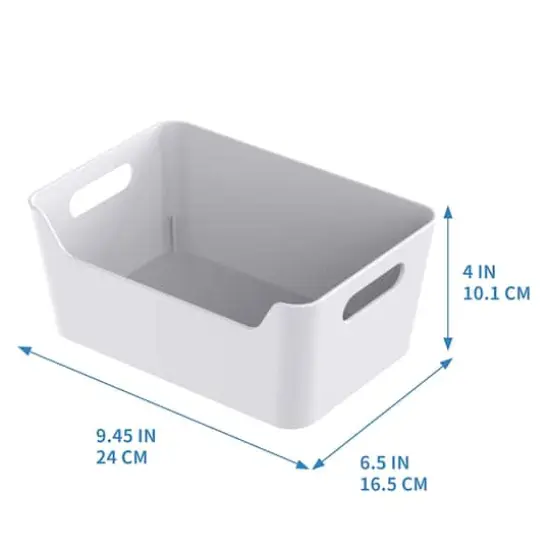Medium White Open Storage Bin by Simply Tidy&reg; {6}