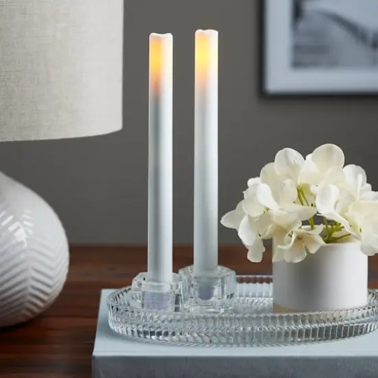 White LED Taper Candles with Timer By Ashland&reg; {3}