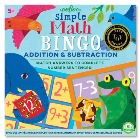 eeBoo Simple Addition & Subtraction Math Bingo Game {6}