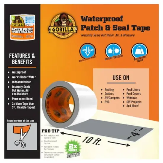 Gorilla&reg; Waterproof Patch & Seal Tape White {4}