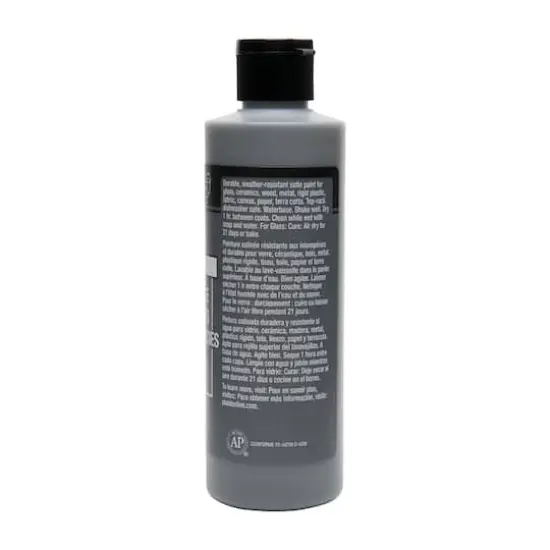 FolkArt&reg; Multi-Surface Satin Acrylic Paint, 8oz. Medium Gray {3}