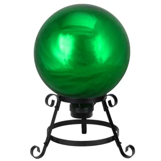 10" Shiny Garden Gazing Ball Emerald Green {4}