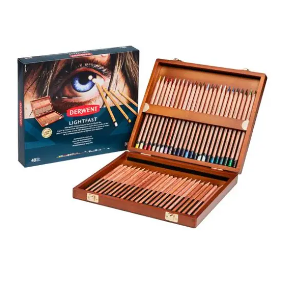 Derwent&reg; Lightfast 48 Pencil Wooden Box Set {4}
