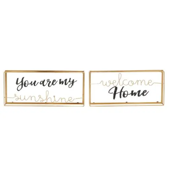 Gold Metal Contemporary Wall Sign Set {8}