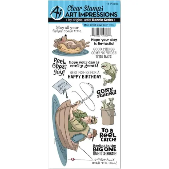 Art Impressions&reg; Work & Play Clear Reel Great Guys Fishing Stamps {1}