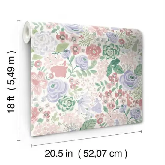 RoomMates Disney® Princess Watercolor Floral Peel & Stick Wallpaper Purple {8}