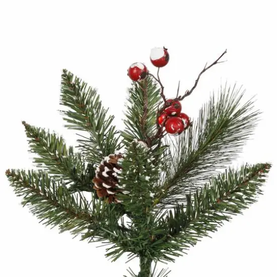 6ft. Pre-Lit Snow Tipped Pine & Berry Artificial Christmas Tree, Clear Dura-Lit® Lights {4}