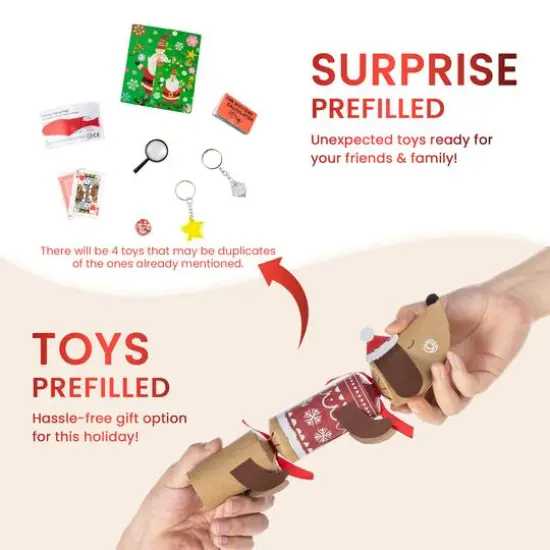 Glitzhome&reg; 12PK 1.5"D x 10"H Dogs Christmas Party Crackers with Gift Contents {7}