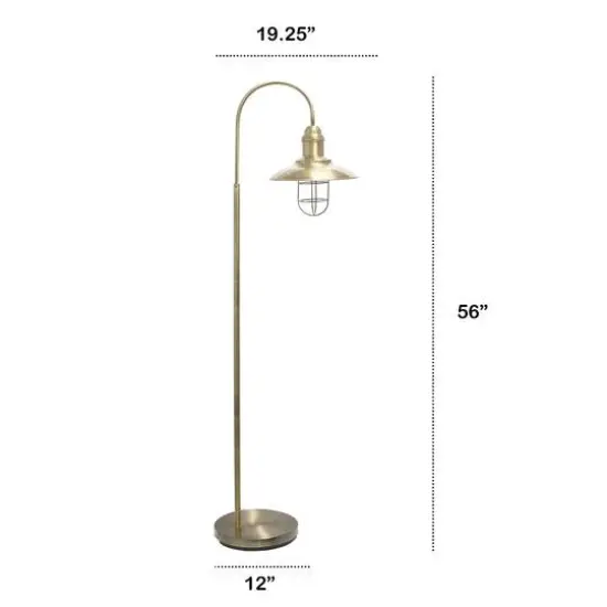 Lalia Home Modern Farmhouse 1 Light Floor Lamp Antique Brass {4}