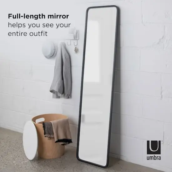 Umbra 62" Black Hub Full-Length Wall Mirror {3}